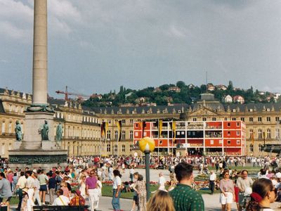 Der Stuttgarter Schlossplatz während der Leichtathletik-WM (Foto: privat)